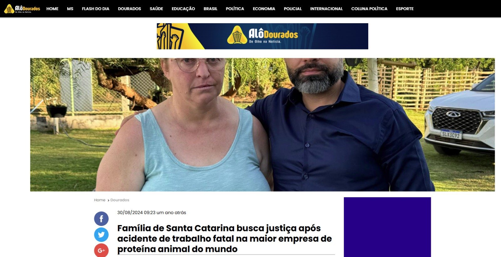 Família de Santa Catarina busca justiça após acidente de trabalho fatal na maior empresa de proteína animal do mundo